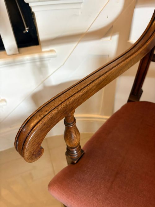 ANTIQUE REGENCY MAHOGANY OPEN ARMCHAIR DESK CHAIR - ADDITIONAL PHOTO 2