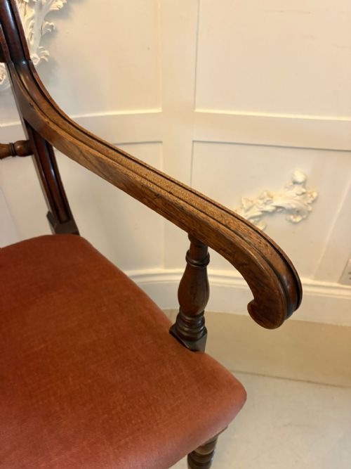 ANTIQUE REGENCY MAHOGANY OPEN ARMCHAIR DESK CHAIR - ADDITIONAL PHOTO 3