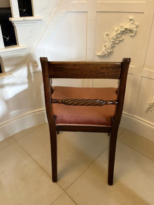 ANTIQUE REGENCY MAHOGANY OPEN ARMCHAIR DESK CHAIR - ADDITIONAL PHOTO 4