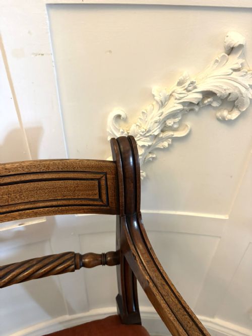 ANTIQUE REGENCY MAHOGANY OPEN ARMCHAIR DESK CHAIR - ADDITIONAL PHOTO 7