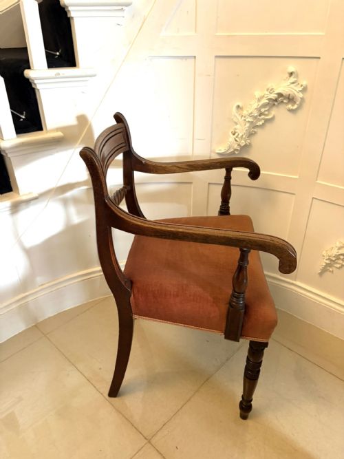 ANTIQUE REGENCY MAHOGANY OPEN ARMCHAIR DESK CHAIR - ADDITIONAL PHOTO 8
