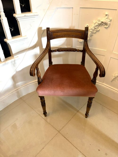 ANTIQUE REGENCY MAHOGANY OPEN ARMCHAIR DESK CHAIR - ADDITIONAL PHOTO 9