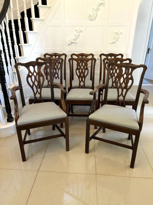 set of 8 antique edwardian quality mahogany dining chairs - CATEGORY: ANTIQUE CHAIRS - DATED 1900