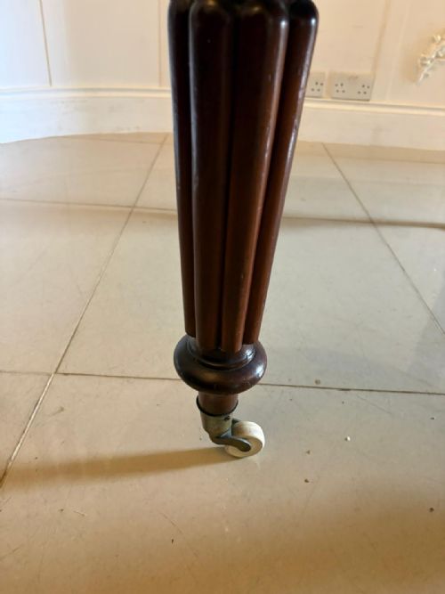 ANTIQUE VICTORIAN MAHOGANY EXTENDING DINING TABLE WIND OUT OVAL DINING TABLE ON CASTORS - ADDITIONAL PHOTO 3