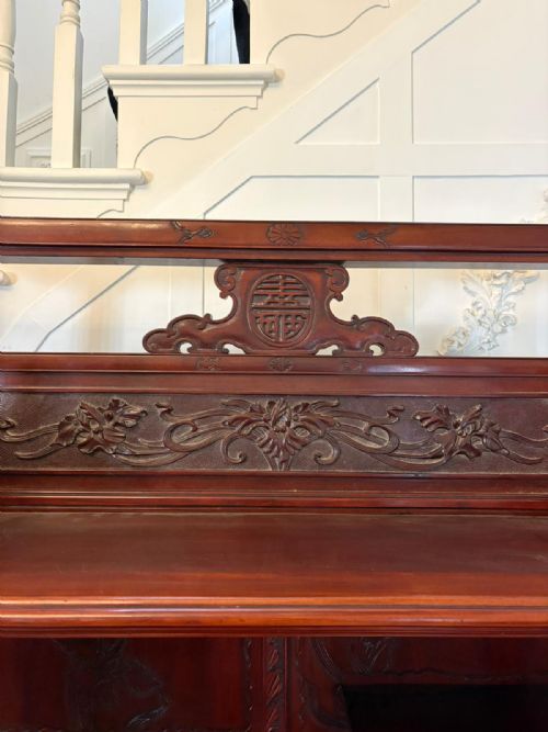 FABULOUS ANTIQUE JAPANESE RED LACQUER HARDWOOD DISPLAY CABINET - ADDITIONAL PHOTO 3