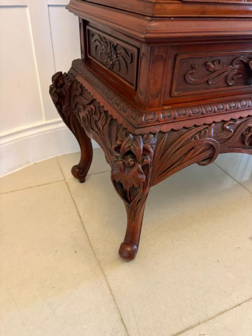 FABULOUS ANTIQUE JAPANESE RED LACQUER HARDWOOD DISPLAY CABINET - ADDITIONAL PHOTO 8
