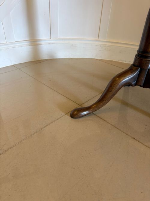 ANTIQUE GEORGIAN 18TH CENTURY FIGURED MAHOGANY CIRCULAR TILT TOP LAMP TABLE - ADDITIONAL PHOTO 3