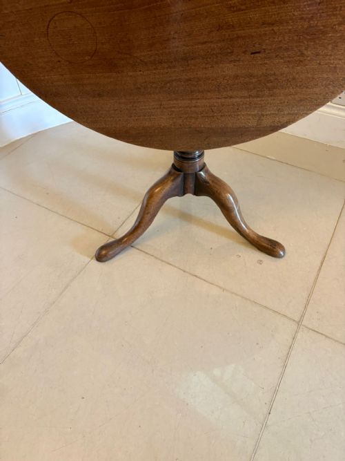 ANTIQUE GEORGIAN 18TH CENTURY FIGURED MAHOGANY CIRCULAR TILT TOP LAMP TABLE - ADDITIONAL PHOTO 8