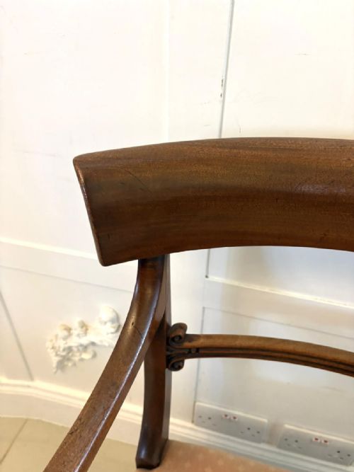 ANTIQUE REGENCY MAHOGANY SET OF 6 DINING CHAIRS INCLUDING 2 CARVERS - ADDITIONAL PHOTO 1