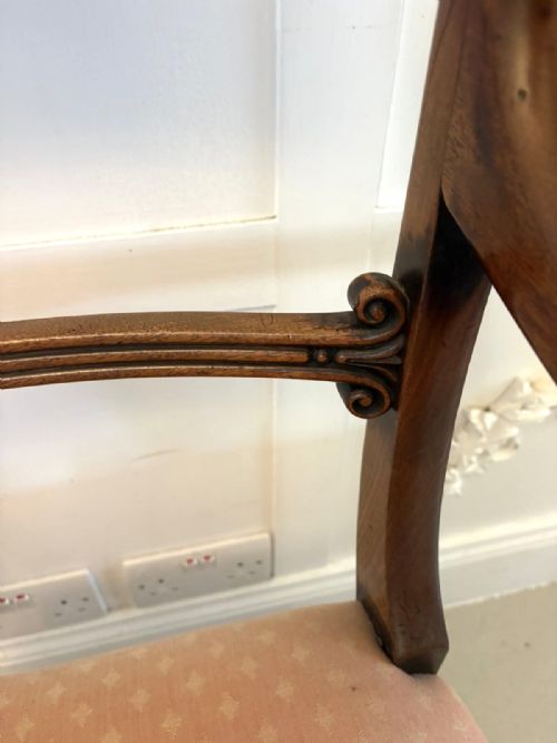 ANTIQUE REGENCY MAHOGANY SET OF 6 DINING CHAIRS INCLUDING 2 CARVERS - ADDITIONAL PHOTO 4