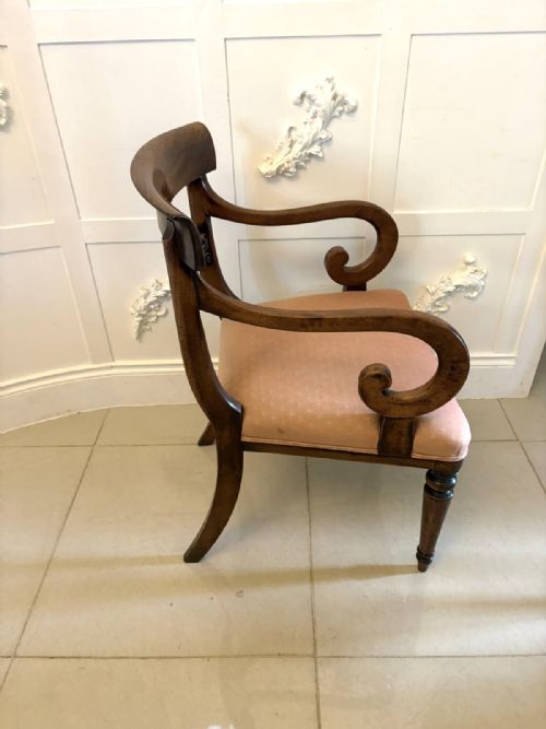 ANTIQUE REGENCY MAHOGANY SET OF 6 DINING CHAIRS INCLUDING 2 CARVERS - ADDITIONAL PHOTO 6