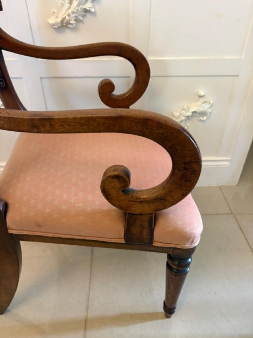 ANTIQUE REGENCY MAHOGANY SET OF 6 DINING CHAIRS INCLUDING 2 CARVERS - ADDITIONAL PHOTO 7