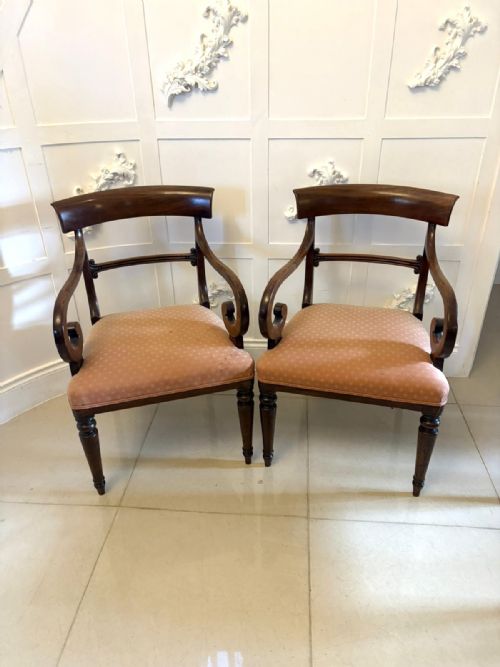 ANTIQUE REGENCY MAHOGANY SET OF 6 DINING CHAIRS INCLUDING 2 CARVERS - ADDITIONAL PHOTO 12