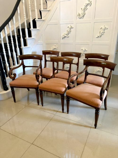 ANTIQUE REGENCY MAHOGANY SET OF 6 DINING CHAIRS INCLUDING 2 CARVERS - ADDITIONAL PHOTO 23