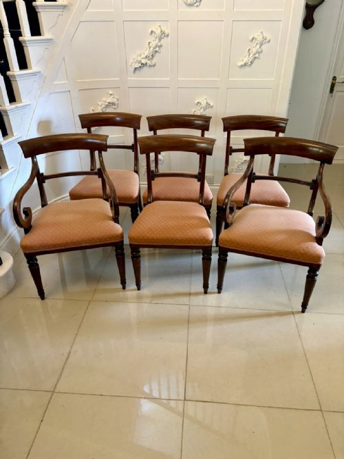 ANTIQUE REGENCY MAHOGANY SET OF 6 DINING CHAIRS INCLUDING 2 CARVERS - ADDITIONAL PHOTO 24