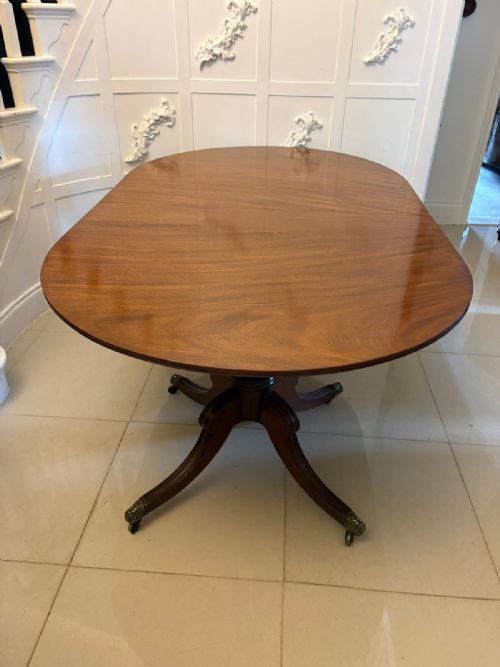 ANTIQUE GEORGIAN THREE PILLAR MAHOGANY EXTENDING DINING TABLE 16 SEATER - ADDITIONAL PHOTO 17