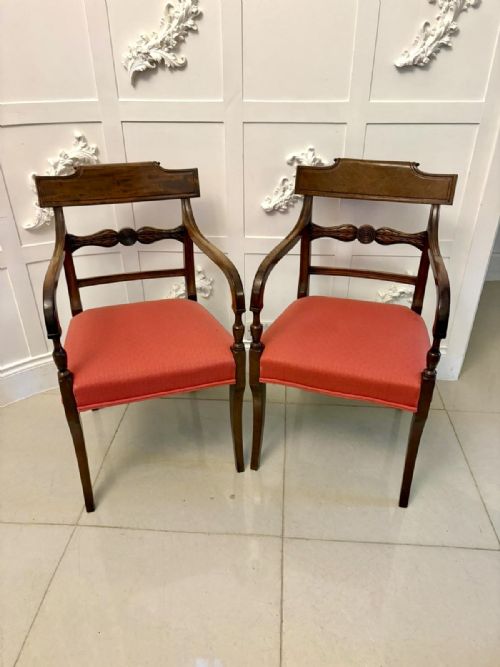 ANTIQUE REGENCY SET OF 12 MAHOGANY DINING CHAIRS INCLUDING 2 CARVERS - ADDITIONAL PHOTO 11