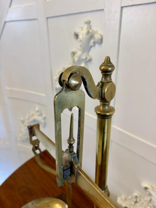 ANTIQUE VICTORIAN APOTHECARY BALANCE SCALES BRASS MAHOGANY DAY MILLWARD COMPLETE WITH WEIGHTS - ADDITIONAL PHOTO 2