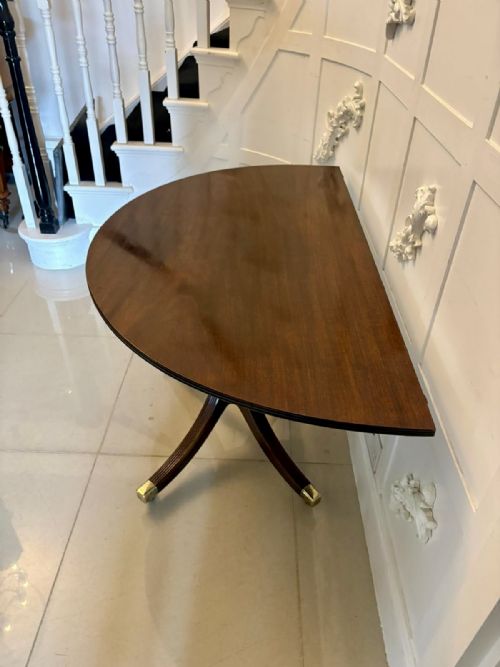 ANTIQUE GEORGIAN MAHOGANY TRIPLE PILLAR DINING TABLE 1214 SEATER EXTENDING WITH TWO LEAVES - ADDITIONAL PHOTO 16