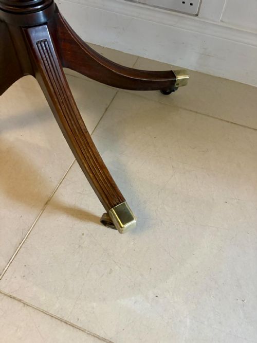 ANTIQUE GEORGIAN MAHOGANY TRIPLE PILLAR DINING TABLE 1214 SEATER EXTENDING WITH TWO LEAVES - ADDITIONAL PHOTO 17