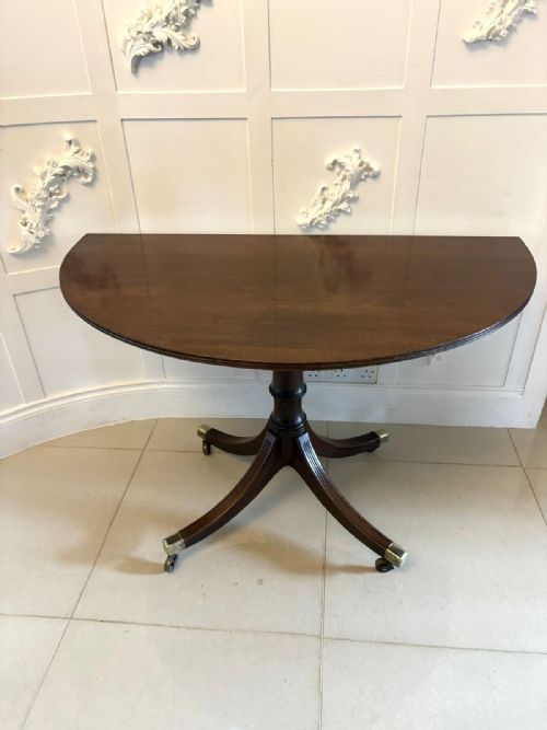 ANTIQUE GEORGIAN MAHOGANY TRIPLE PILLAR DINING TABLE 1214 SEATER EXTENDING WITH TWO LEAVES - ADDITIONAL PHOTO 20