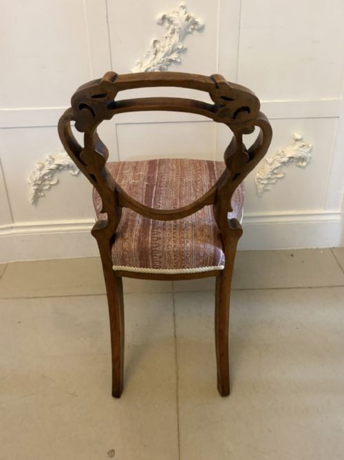 ANTIQUE VICTORIAN CARVED WALNUT BALLOON BACK DINING CHAIRS SET OF FOUR - ADDITIONAL PHOTO 4