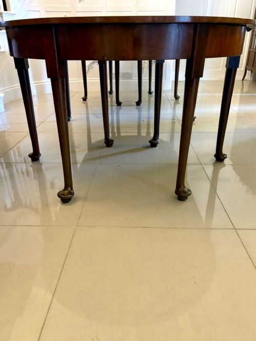 ANTIQUE RARE GEORGIAN FIGURED MAHOGANY METAMORPHIC DINING TABLE CONSOLE PAIR 12 SEATER - ADDITIONAL PHOTO 5