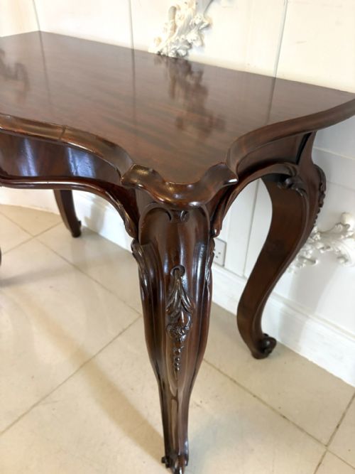 ANTIQUE ENGLISH VICTORIAN MAHOGANY SERPENTINE CONSOLE HALL TABLE - ADDITIONAL PHOTO 7