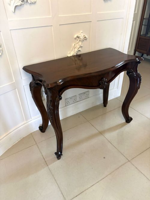 ANTIQUE ENGLISH VICTORIAN MAHOGANY SERPENTINE CONSOLE HALL TABLE - ADDITIONAL PHOTO 8