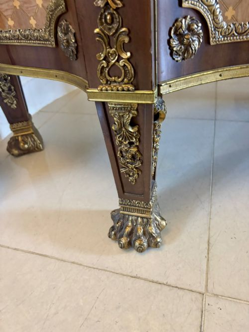ANTIQUE FRENCH ORMOLU MOUNTED MARBLE TOP SIDEBOARD CABINET - ADDITIONAL PHOTO 7