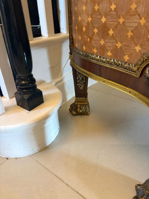 ANTIQUE FRENCH ORMOLU MOUNTED MARBLE TOP SIDEBOARD CABINET - ADDITIONAL PHOTO 10