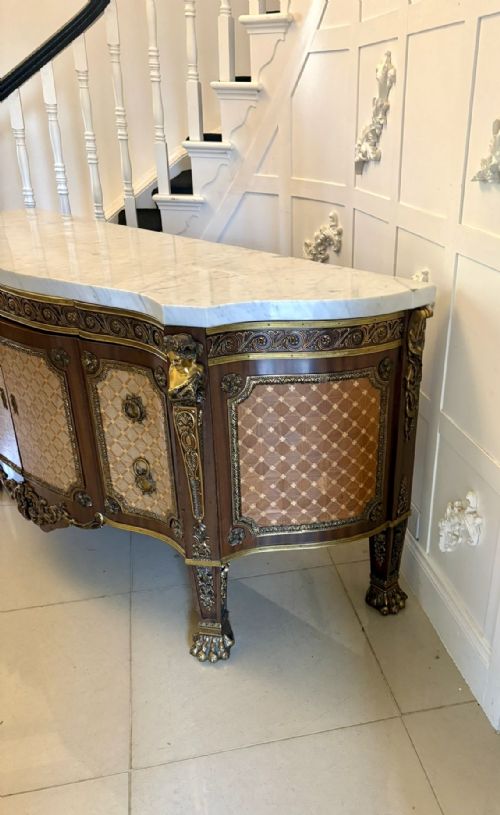 ANTIQUE FRENCH ORMOLU MOUNTED MARBLE TOP SIDEBOARD CABINET - ADDITIONAL PHOTO 16