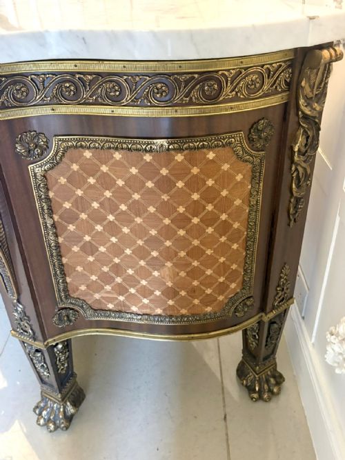 ANTIQUE FRENCH ORMOLU MOUNTED MARBLE TOP SIDEBOARD CABINET - ADDITIONAL PHOTO 18