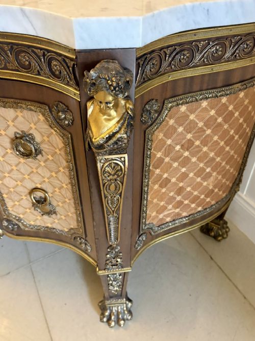 ANTIQUE FRENCH ORMOLU MOUNTED MARBLE TOP SIDEBOARD CABINET - ADDITIONAL PHOTO 19