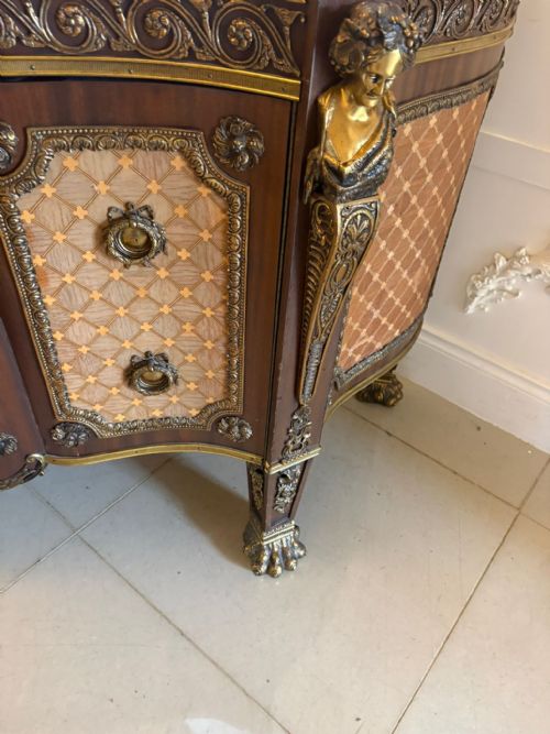 ANTIQUE FRENCH ORMOLU MOUNTED MARBLE TOP SIDEBOARD CABINET - ADDITIONAL PHOTO 20