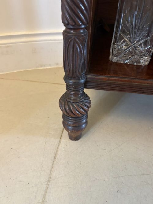 ANTIQUE REGENCY ROSEWOOD BRASS INLAID OPEN BOOKCASE CHIFFONIER - ADDITIONAL PHOTO 6
