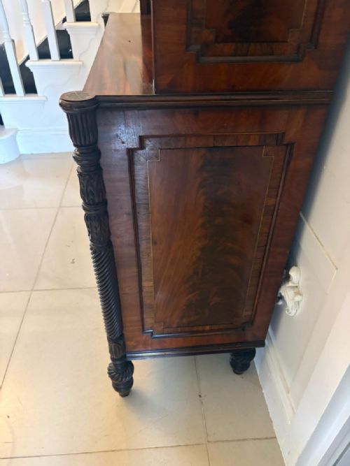 ANTIQUE REGENCY ROSEWOOD BRASS INLAID OPEN BOOKCASE CHIFFONIER - ADDITIONAL PHOTO 16