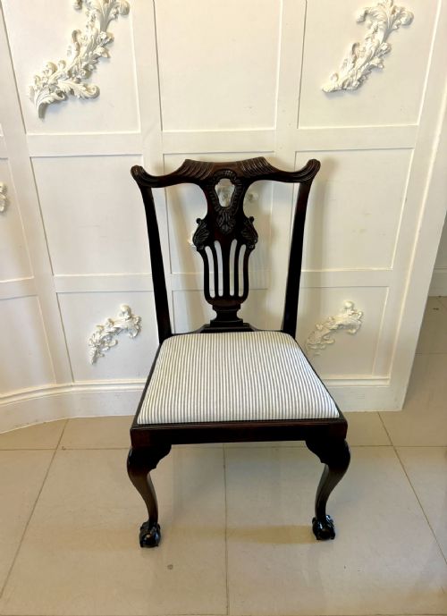 ANTIQUE SET OF 10 IRISH MID 19TH CENTURY CARVED MAHOGANY DINING CHAIRS CARVERS BALL CLAW FEET - ADDITIONAL PHOTO 1