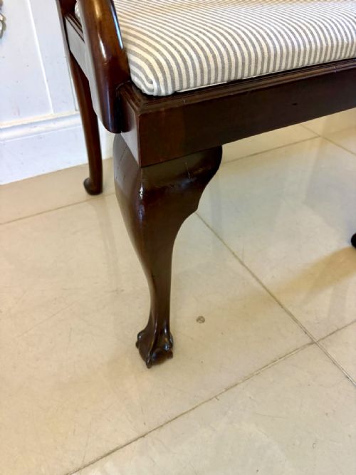 ANTIQUE SET OF 10 IRISH MID 19TH CENTURY CARVED MAHOGANY DINING CHAIRS CARVERS BALL CLAW FEET - ADDITIONAL PHOTO 5