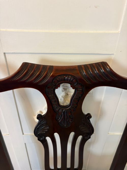 ANTIQUE SET OF 10 IRISH MID 19TH CENTURY CARVED MAHOGANY DINING CHAIRS CARVERS BALL CLAW FEET - ADDITIONAL PHOTO 12