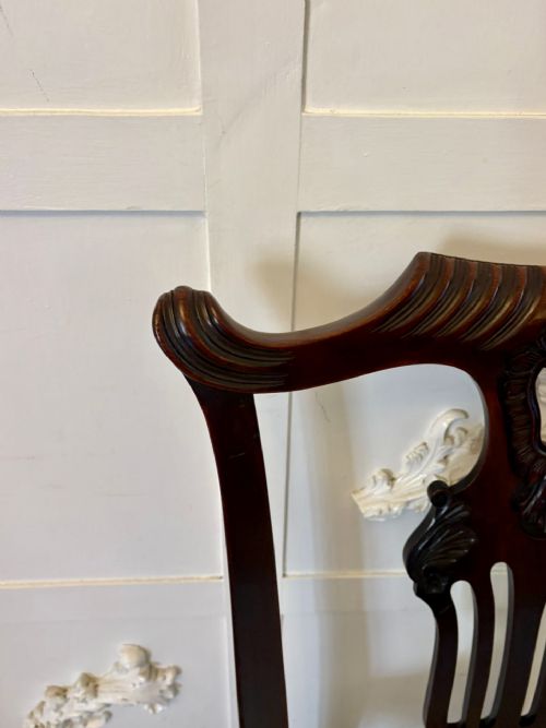 ANTIQUE SET OF 10 IRISH MID 19TH CENTURY CARVED MAHOGANY DINING CHAIRS CARVERS BALL CLAW FEET - ADDITIONAL PHOTO 18