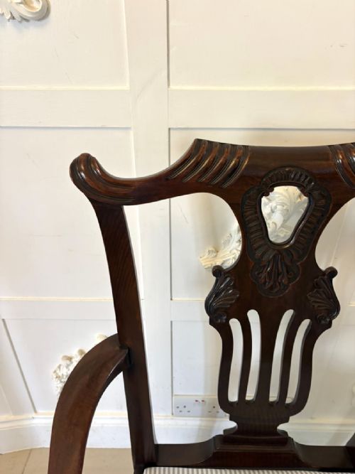 ANTIQUE SET OF 10 IRISH MID 19TH CENTURY CARVED MAHOGANY DINING CHAIRS CARVERS BALL CLAW FEET - ADDITIONAL PHOTO 19