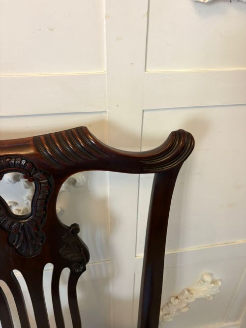 ANTIQUE SET OF 10 IRISH MID 19TH CENTURY CARVED MAHOGANY DINING CHAIRS CARVERS BALL CLAW FEET - ADDITIONAL PHOTO 21