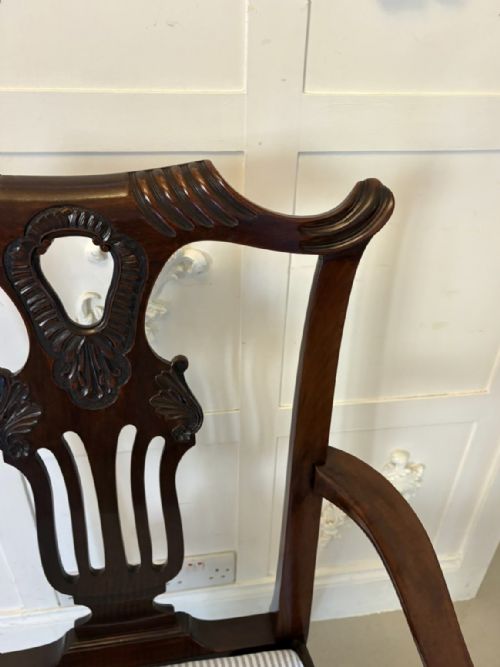ANTIQUE SET OF 10 IRISH MID 19TH CENTURY CARVED MAHOGANY DINING CHAIRS CARVERS BALL CLAW FEET - ADDITIONAL PHOTO 22