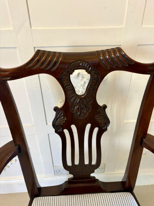 ANTIQUE SET OF 10 IRISH MID 19TH CENTURY CARVED MAHOGANY DINING CHAIRS CARVERS BALL CLAW FEET - ADDITIONAL PHOTO 24