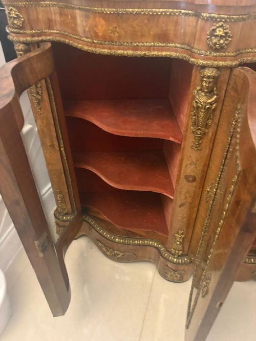ANTIQUE EXCEPTIONAL 4 DOOR SERPENTINE MARQUETRY CREDENZA EXHIBITION QUALITY - ADDITIONAL PHOTO 3