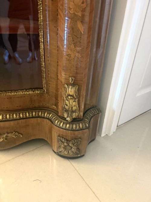ANTIQUE EXCEPTIONAL 4 DOOR SERPENTINE MARQUETRY CREDENZA EXHIBITION QUALITY - ADDITIONAL PHOTO 11