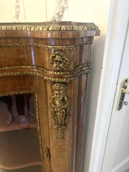 ANTIQUE EXCEPTIONAL 4 DOOR SERPENTINE MARQUETRY CREDENZA EXHIBITION QUALITY - ADDITIONAL PHOTO 13