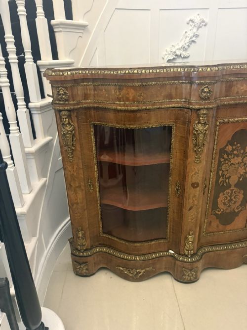 ANTIQUE EXCEPTIONAL 4 DOOR SERPENTINE MARQUETRY CREDENZA EXHIBITION QUALITY - ADDITIONAL PHOTO 15