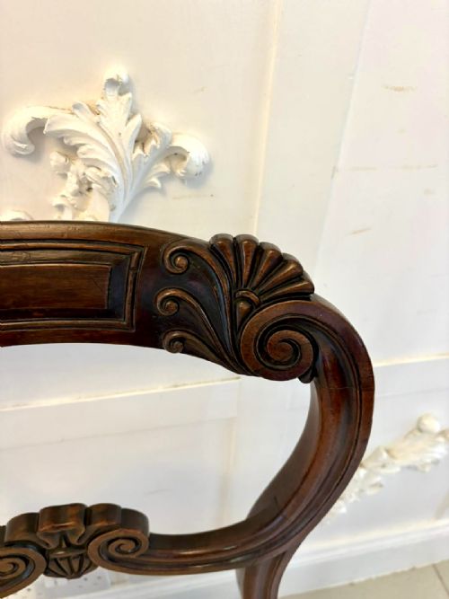ANTIQUE SET OF 10 ENGLISH REGENCY CARVED MAHOGANY DINING CHAIRS - ADDITIONAL PHOTO 5